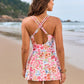 Crisscross Double Spaghetti Strap One-Piece Swimwear