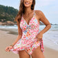 Crisscross Double Spaghetti Strap One-Piece Swimwear