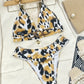 Animal Print Halter Neck Bikini Set-Get You Some Sun
