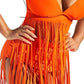 Plus Size Fringe V-Neck Tankini Swim Set-Get You Some Sun