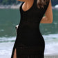 Crochet Knit Cover-Up Dress with Side Slit-Get You Some Sun