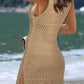 Crochet Knit Cover-Up Dress with Side Slit-Get You Some Sun
