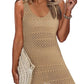 Crochet Knit Cover-Up Dress with Side Slit-Get You Some Sun