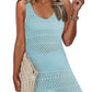 Crochet Knit Cover-Up Dress with Side Slit-Get You Some Sun