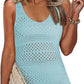 Crochet Knit Cover-Up Dress with Side Slit-Get You Some Sun