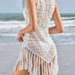 Crochet Fringe Sleeveless Cover-Up Dress-Get You Some Sun