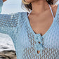Crochet Knit Long Sleeve Maxi Cover-Up Dress-