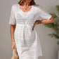 Drawstring Hollow Out Short Sleeve Cover-Up Dress-