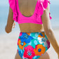 Cropped Swim Top and Floral Bottoms Set-Get You Some Sun