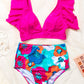 Cropped Swim Top and Floral Bottoms Set-Get You Some Sun