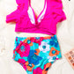 Cropped Swim Top and Floral Bottoms Set-Get You Some Sun