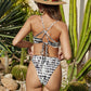 Printed Tie Back Low Waist Two-Piece Bikini Set-