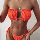 Frill Trim Ruched Bikini Set-Get You Some Sun