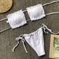 Frill Trim Ruched Bikini Set-Get You Some Sun