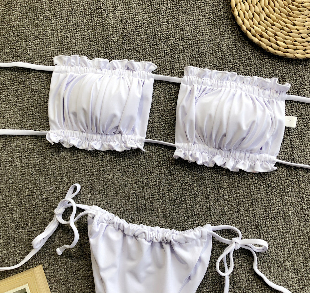Frill Trim Ruched Bikini Set-Get You Some Sun