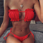 Frill Trim Ruched Bikini Set-Get You Some Sun