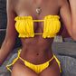 Frill Trim Ruched Bikini Set-Get You Some Sun