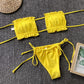 Frill Trim Ruched Bikini Set-Get You Some Sun
