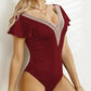 Ruffled V-Neck Cap Sleeve One-Piece Swimwear-