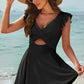 Cutout V-Neck Cap Sleeve One-Piece Swimwear-Get You Some Sun