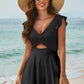 Cutout V-Neck Cap Sleeve One-Piece Swimwear-Get You Some Sun