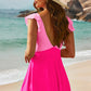 Cutout V-Neck Cap Sleeve One-Piece Swimwear-Get You Some Sun