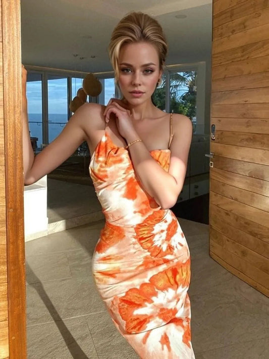 Backless Tie-Dye Maxi Cami Dress-Get You Some Sun