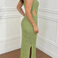 Cutout Side Slit Maxi Tank Dress-Get You Some Sun