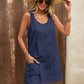 Decor Button Mini Tank Dress with Pockets-Get You Some Sun