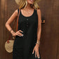 Decor Button Mini Tank Dress with Pockets-Get You Some Sun