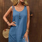 Decor Button Mini Tank Dress with Pockets-Get You Some Sun