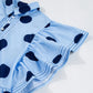 Polka Dot Print Ruffled Short Sleeve Buttoned  Blouse