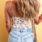 Floral Frilled Trim Spaghetti Straps Bodysuit-