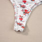 Floral Frilled Trim Spaghetti Straps Bodysuit-