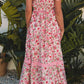 Floral Lace Tied Strap Square Neck Dress with Pockets-