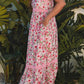 Floral Lace Tied Strap Square Neck Dress with Pockets-