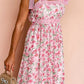 Floral Lace Tied Strap Square Neck Dress with Pockets-