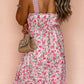 Floral Lace Tied Strap Square Neck Dress with Pockets-