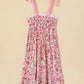 Floral Lace Tied Strap Square Neck Dress with Pockets-