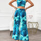 Devine Printed Halter Neck Top and Pants Set-