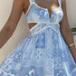 Cutout Printed Mini Dress-Get You Some Sun
