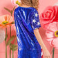 BiBi American Flag Theme Usa Print Sequin Dress