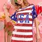 BiBi American Flag Theme Usa Print Sequin Dress
