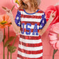 BiBi American Flag Theme Usa Print Sequin Dress-