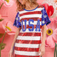 BiBi American Flag Theme Usa Print Sequin Dress-