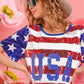 BiBi American Flag Theme Usa Print Sequin Dress-