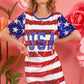 BiBi American Flag Theme Usa Print Sequin Dress-