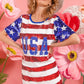 BiBi American Flag Theme Usa Print Sequin Dress-