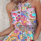 Paisley Print Halter Neck Mini Dress-Get You Some Sun