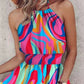 Paisley Print Halter Neck Mini Dress-Get You Some Sun